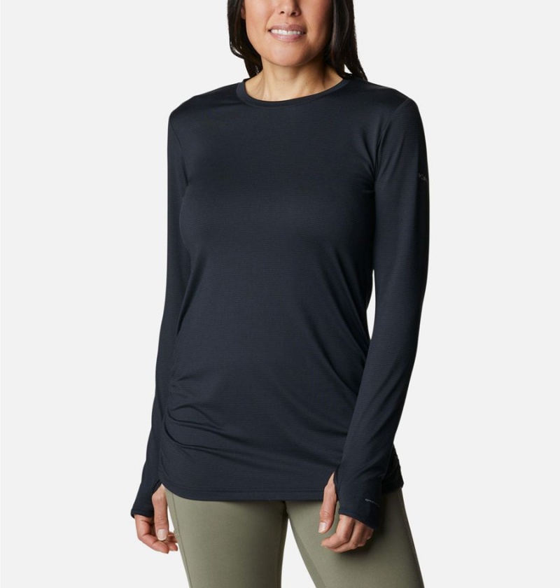 Black Women\'s Columbia Leslie Falls Long Sleeve T-Shirt | PMBQN-9351