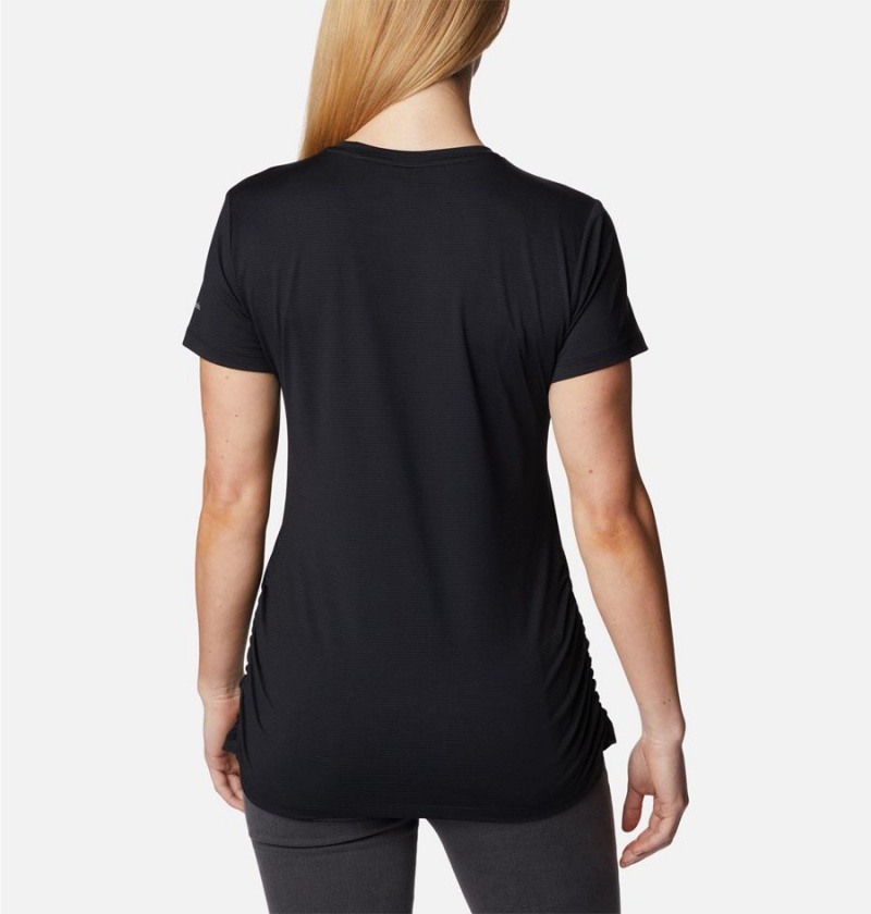 Black Women's Columbia Leslie Falls Short Sleeve T-Shirt | AQIYG-2610