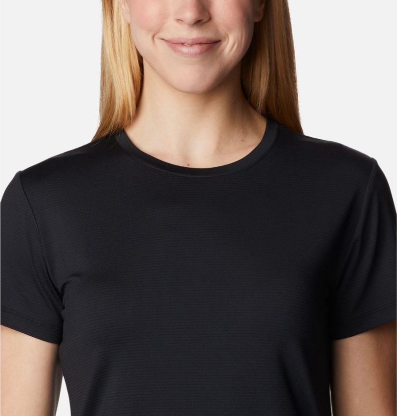 Black Women's Columbia Leslie Falls Short Sleeve T-Shirt | AQIYG-2610