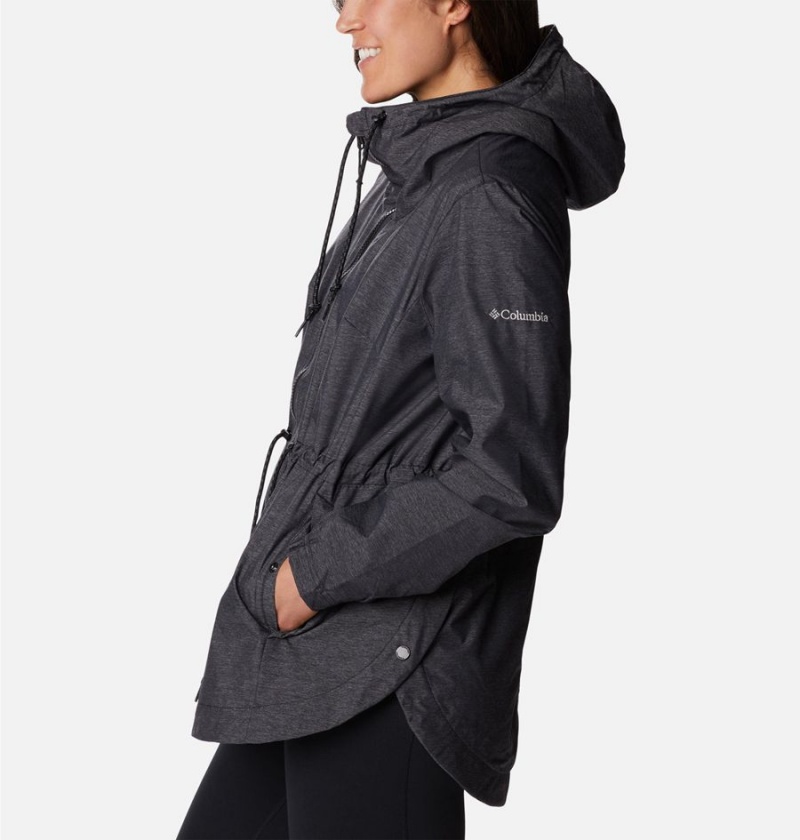 Black Women's Columbia Lillian Ridge Shell Rain Jacket | SKLBV-7842