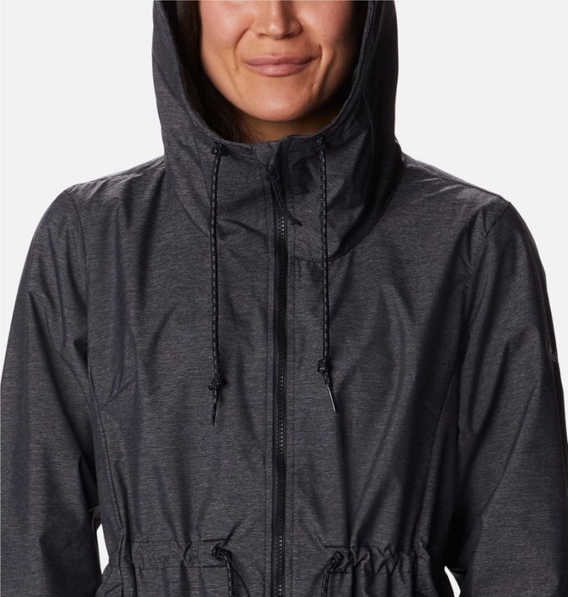 Black Women's Columbia Lillian Ridge Shell Rain Jacket | SKLBV-7842