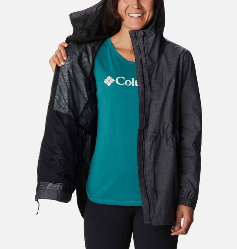 Black Women's Columbia Lillian Ridge Shell Rain Jacket | SKLBV-7842