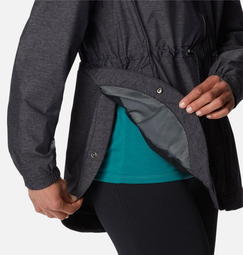 Black Women's Columbia Lillian Ridge Shell Rain Jacket | SKLBV-7842