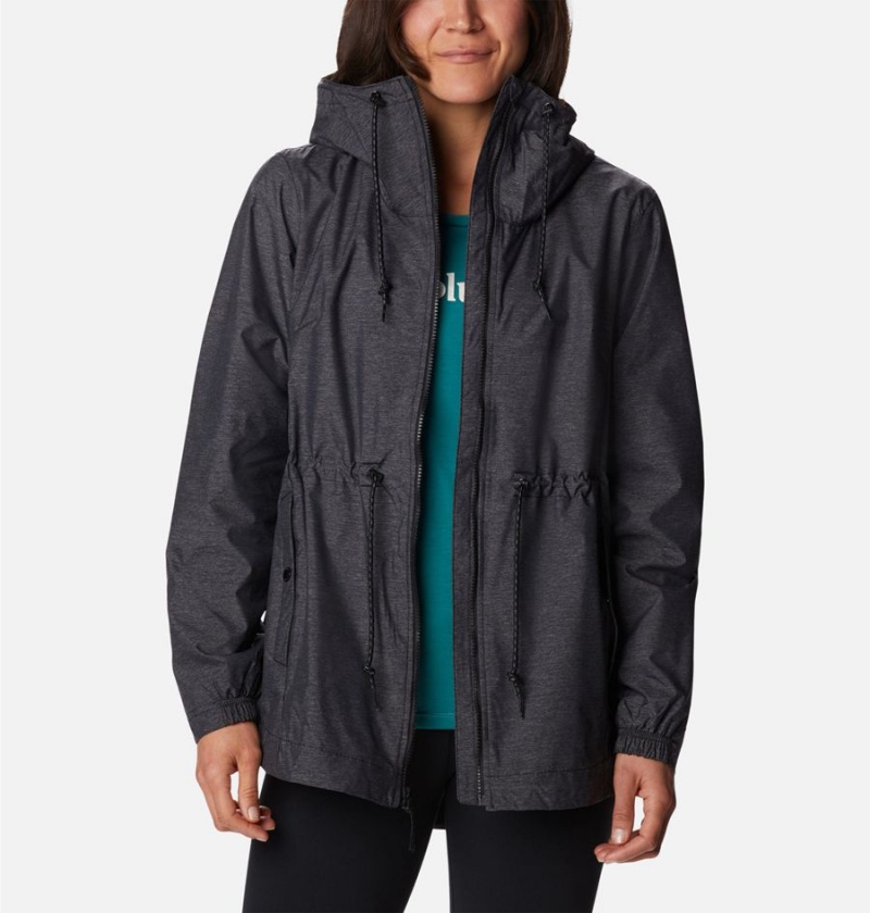 Black Women's Columbia Lillian Ridge Shell Rain Jacket | SKLBV-7842