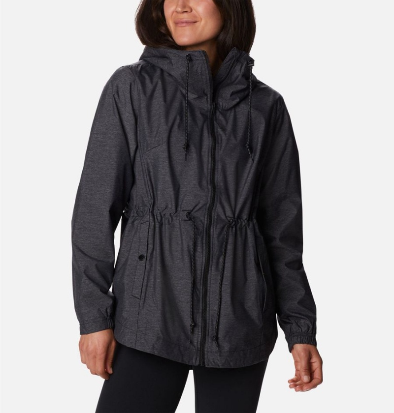 Black Women\'s Columbia Lillian Ridge Shell Rain Jacket | SKLBV-7842