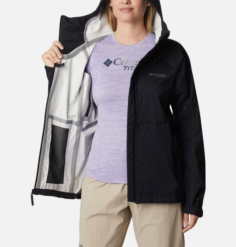 Black Women's Columbia Mazama Trail Shell Rain Jacket | KTBXN-5431