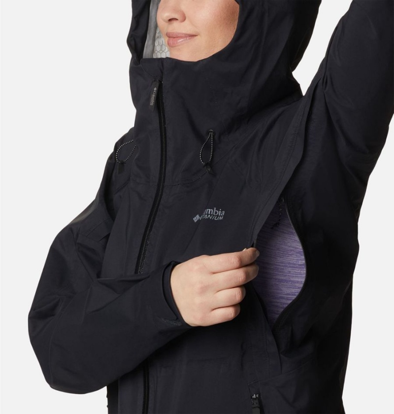 Black Women's Columbia Mazama Trail Shell Rain Jacket | KTBXN-5431