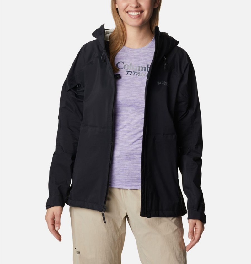 Black Women's Columbia Mazama Trail Shell Rain Jacket | KTBXN-5431