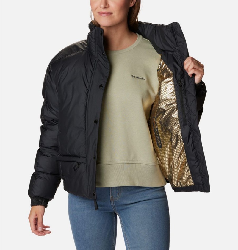 Black Women's Columbia Mineral Ridge Black Dot Puffer Jacket | XZRIL-6524