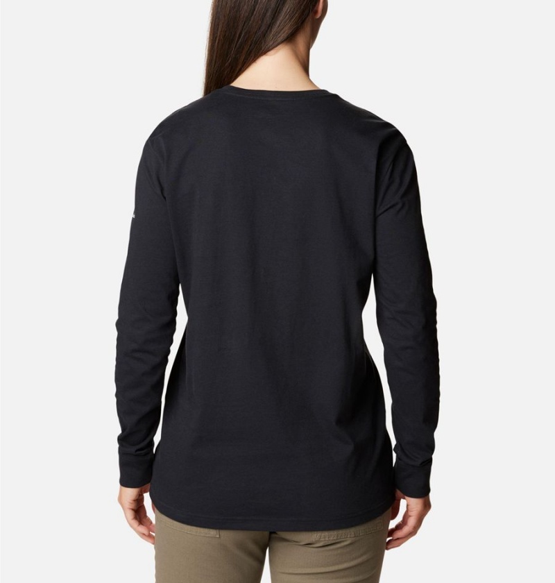 Black Women's Columbia North Cascades Long Sleeve T-Shirt | LXNTF-7201