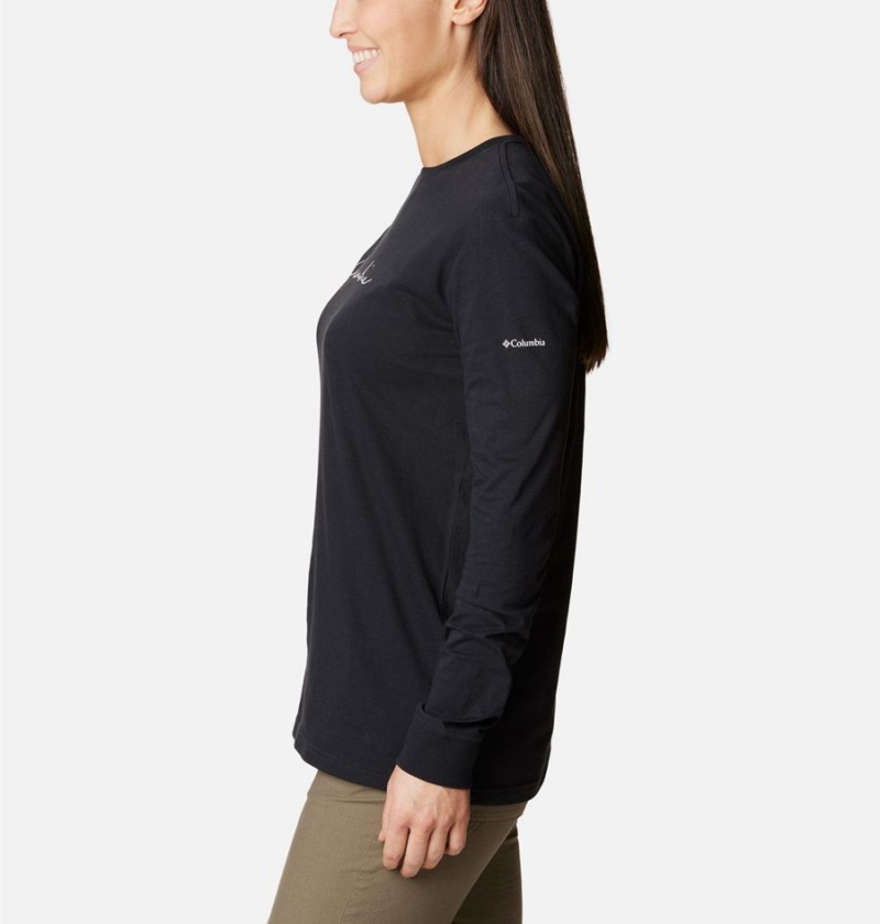 Black Women's Columbia North Cascades Long Sleeve T-Shirt | LXNTF-7201