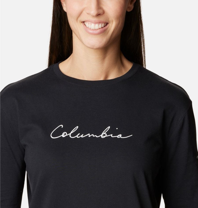 Black Women's Columbia North Cascades Long Sleeve T-Shirt | LXNTF-7201