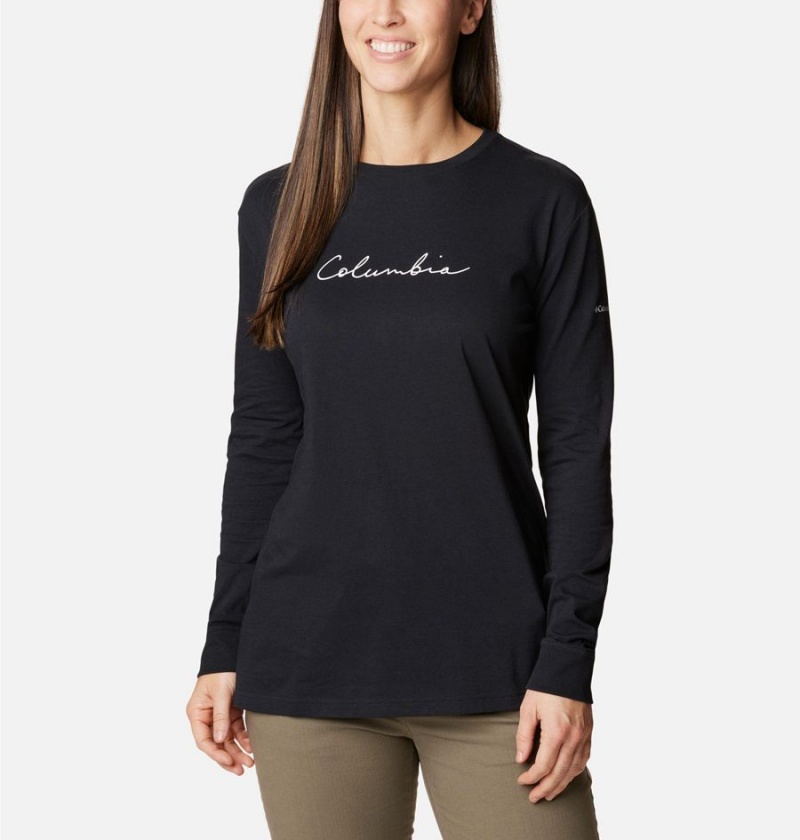 Black Women\'s Columbia North Cascades Long Sleeve T-Shirt | LXNTF-7201