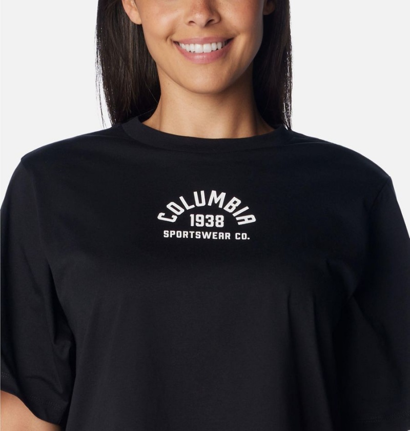 Black Women's Columbia North Cascades Relaxed T-Shirt | BJAKF-2390