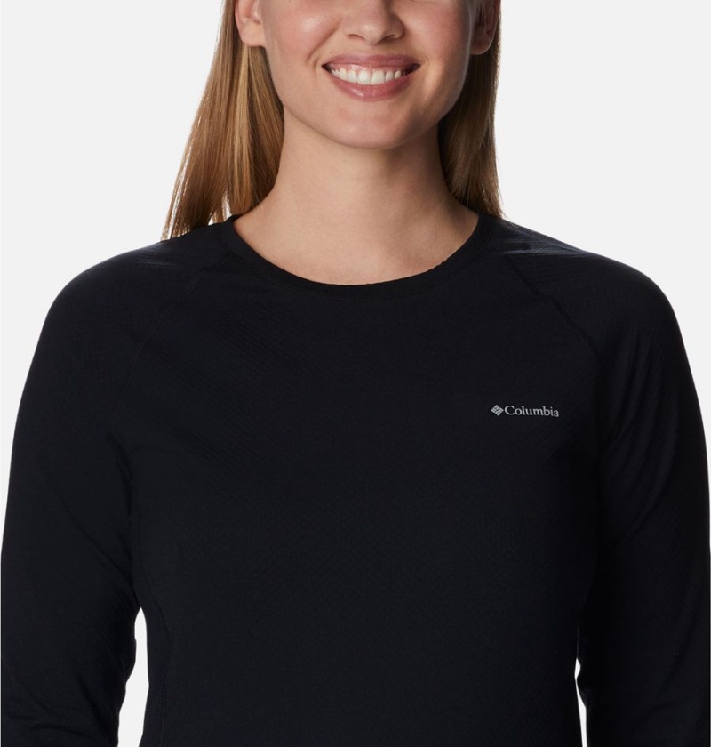 Black Women's Columbia Omni Heat Infinity Baselayer Crew T-Shirt | MKHNI-6127