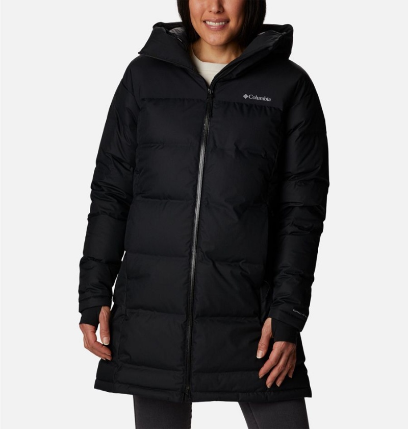 Black Women\'s Columbia Opal Hill Mid Puffer Jacket | UWOQL-3819