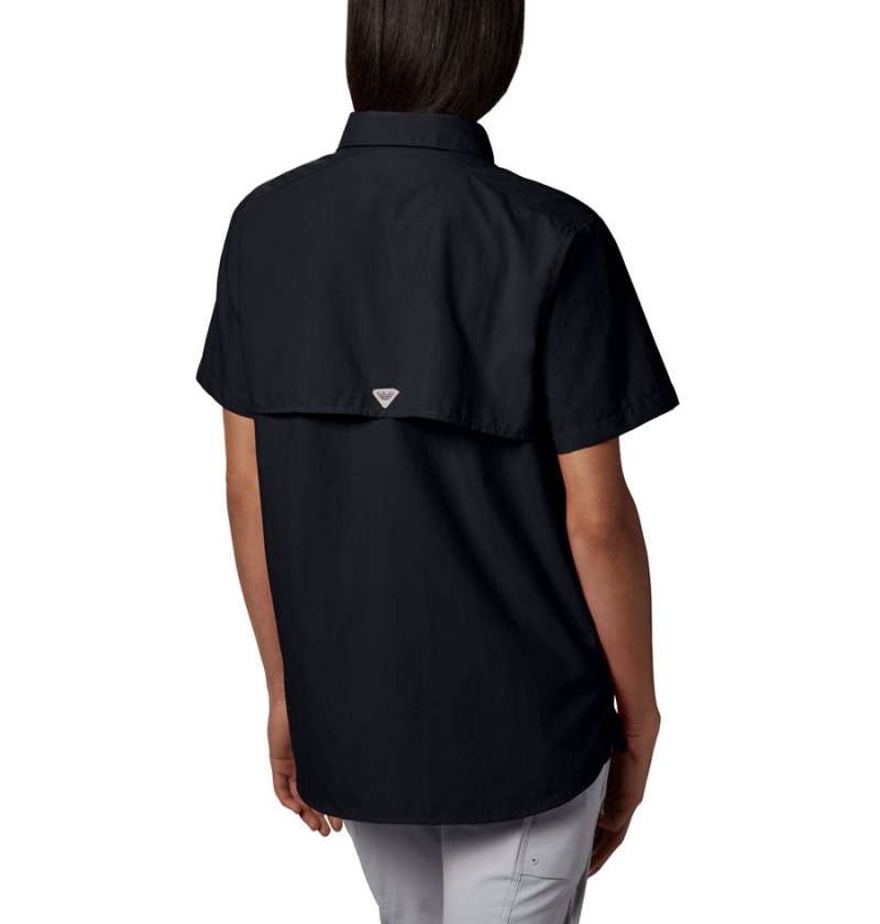 Black Women's Columbia PFG Bahama Short Sleeve Shirt | SWRAV-9241