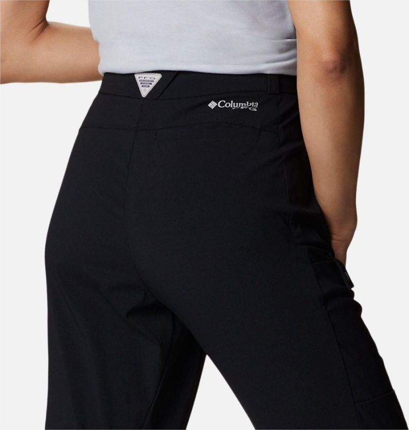 Black Women's Columbia PFG Cast and Release Stretch Pants | GNOFR-6531