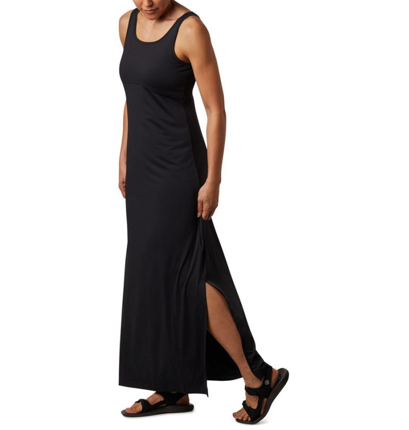 Black Women's Columbia PFG Freezer Maxi Dress | IOGDW-1367