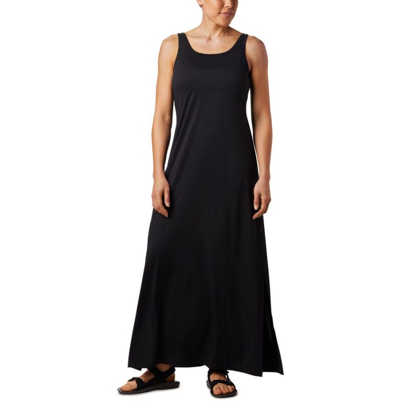 Black Women\'s Columbia PFG Freezer Maxi Dress | IOGDW-1367