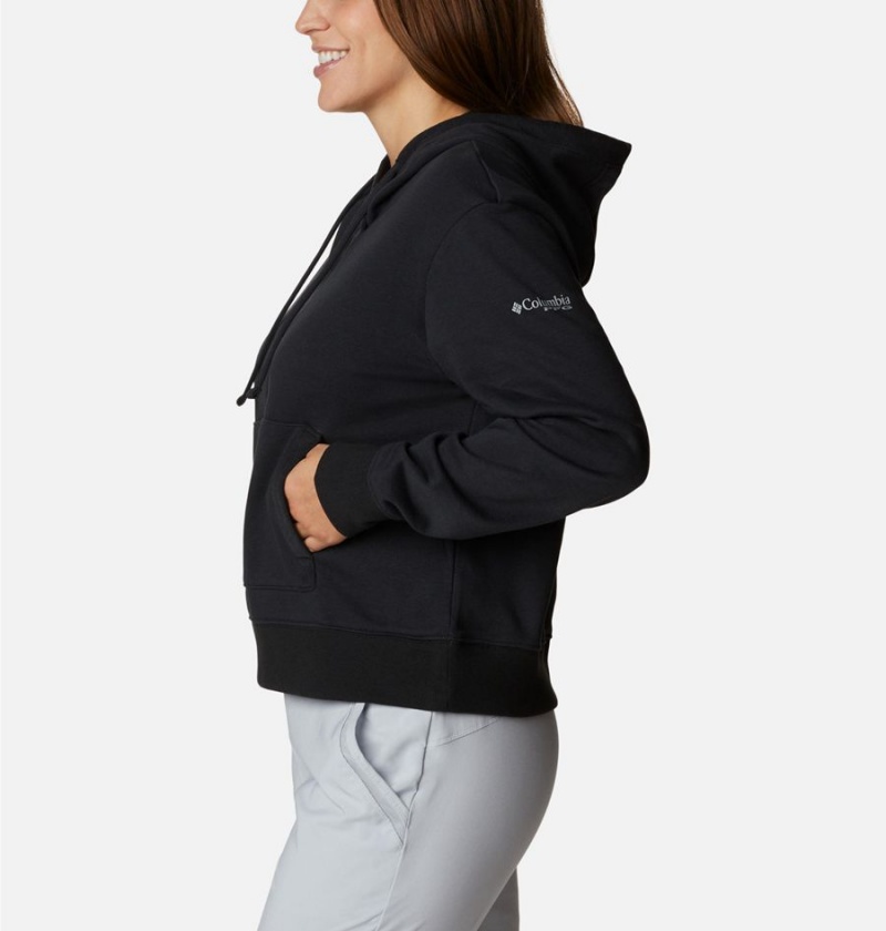 Black Women's Columbia PFG Slack Water French Terry Hoodie | SNXKH-8123