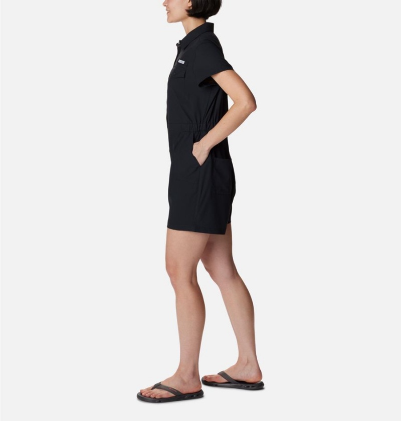 Black Women's Columbia PFG Sun Drifter Woven Dress | PVHCF-9683