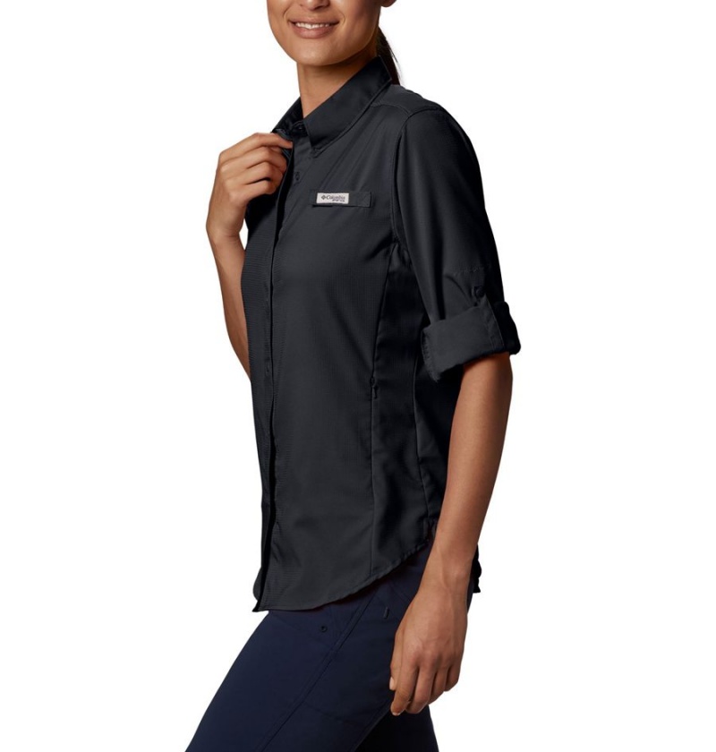 Black Women's Columbia PFG Tamiami II Long Sleeve Shirt | PJUIH-2947