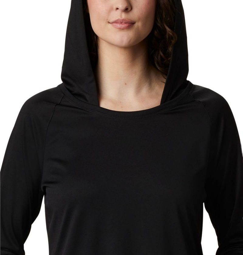 Black Women's Columbia PFG Tidal Tee Hoodie | UNKLO-0829