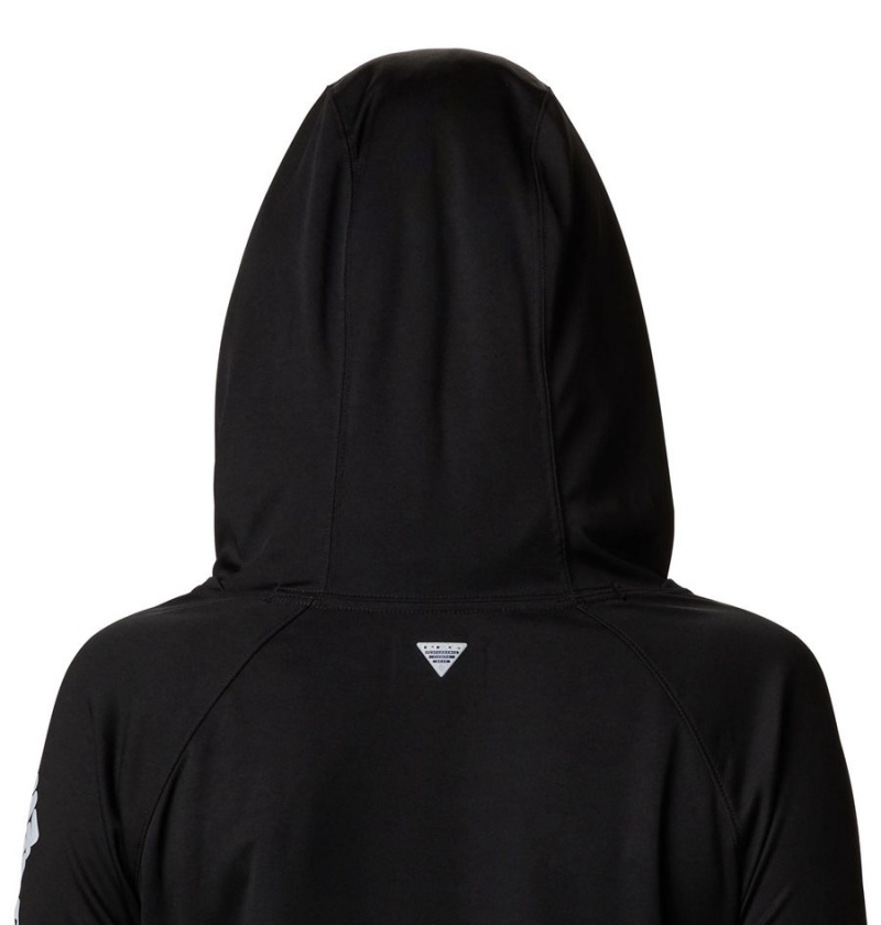 Black Women's Columbia PFG Tidal Tee Hoodie | UNKLO-0829