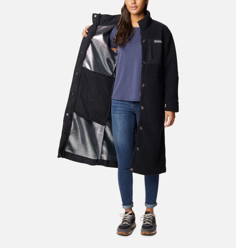 Black Women's Columbia Panorama Full Length Fleece Jacket | PSZDL-3908