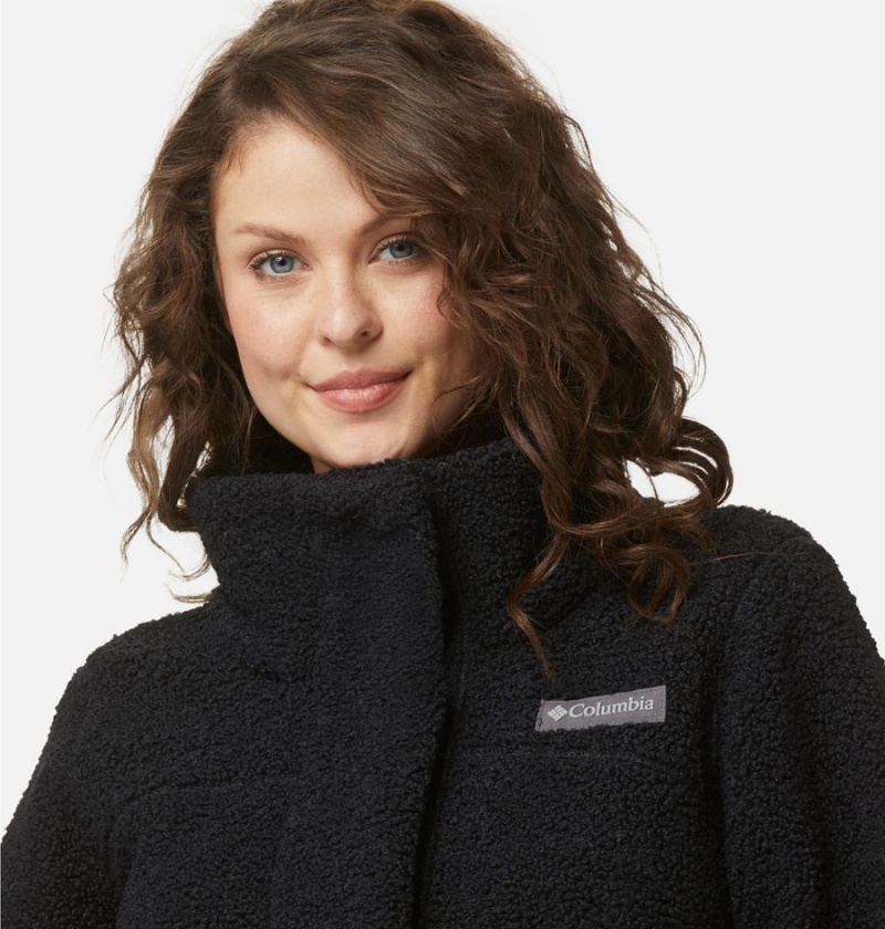 Black Women's Columbia Panorama Long Fleece Jacket | FPRBK-1536