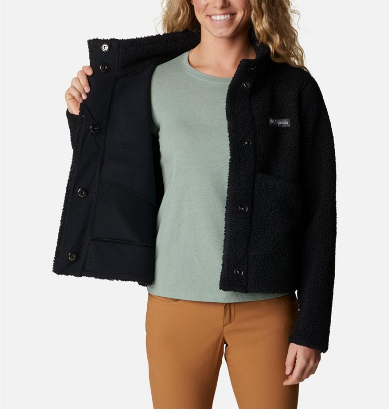 Black Women's Columbia Panorama Snap Fleece Jacket | UVMOS-2940