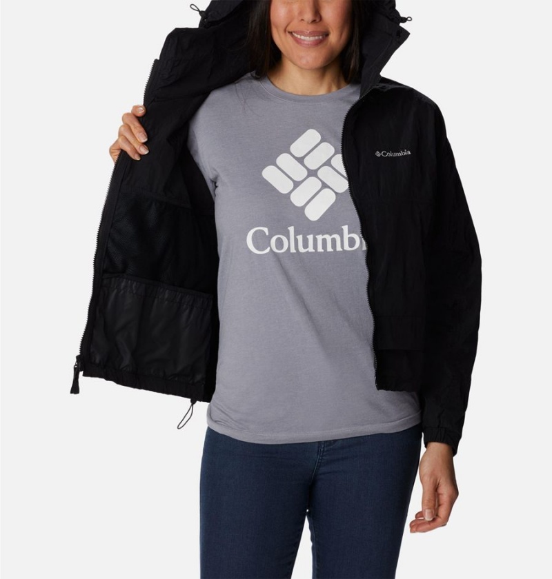 Black Women's Columbia Paracutie Windbreaker | GLNZK-1408