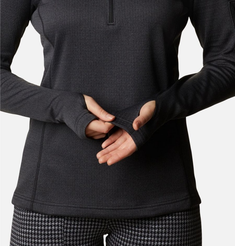 Black Women's Columbia Park View Grid Half Zip Fleece Pullover | SONBE-1360