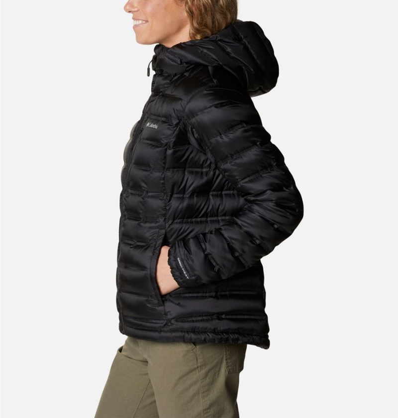 Black Women's Columbia Pebble Peak Hooded Puffer Jacket | UNIAR-1640