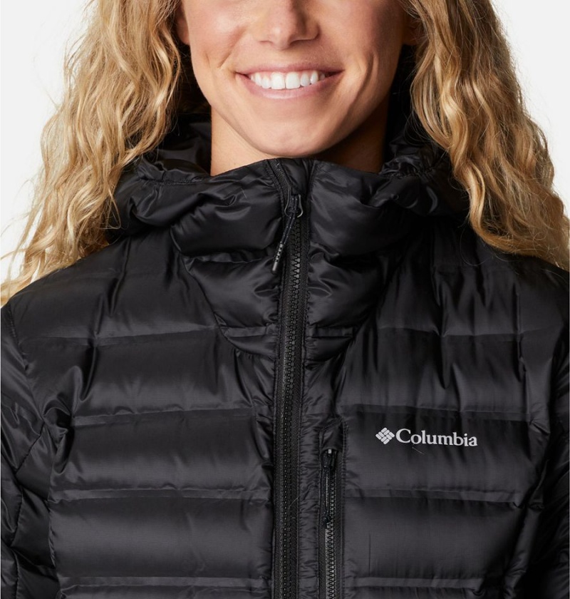 Black Women's Columbia Pebble Peak Hooded Puffer Jacket | UNIAR-1640