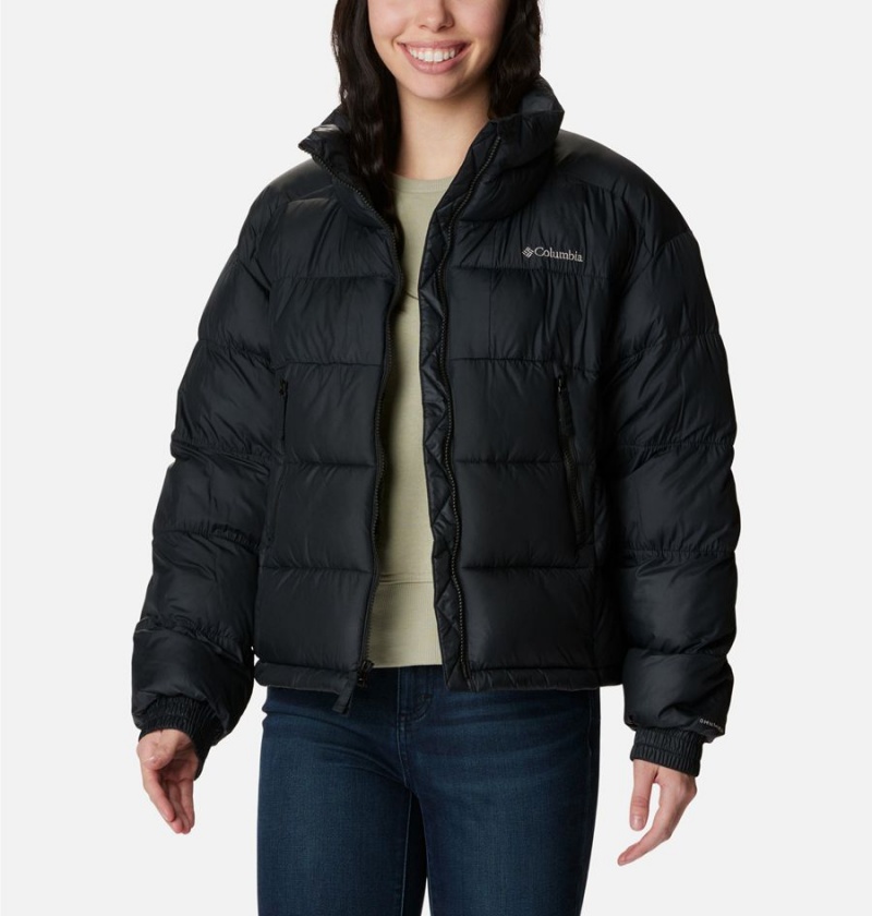 Black Women's Columbia Pike Lake II Cropped Puffer Jacket | JDRMX-0143