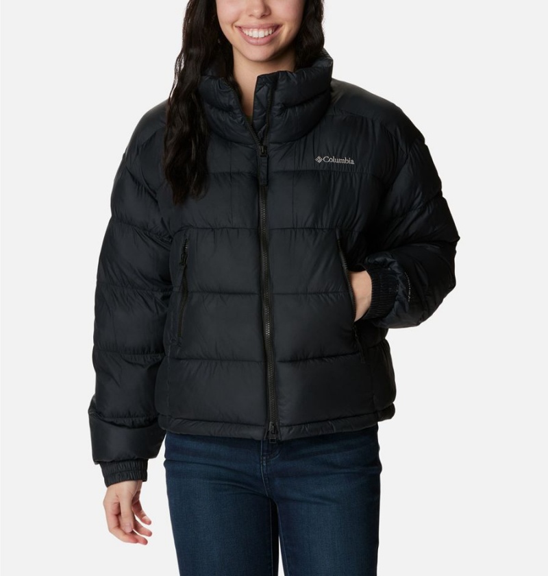 Black Women\'s Columbia Pike Lake II Cropped Puffer Jacket | JDRMX-0143