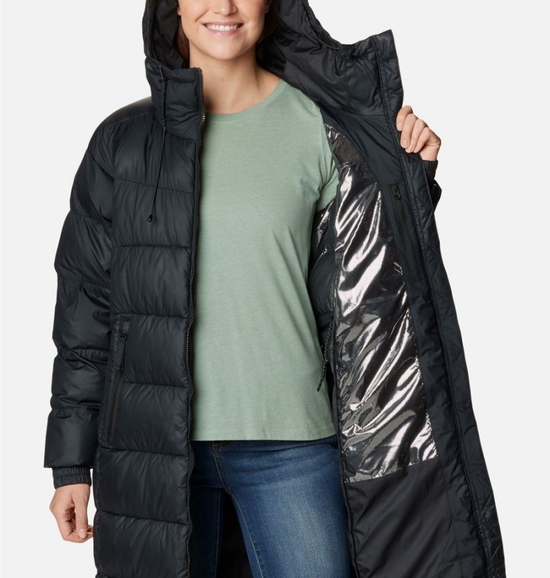 Black Women's Columbia Pike Lake II Long Puffer Jacket | TDGRU-0719