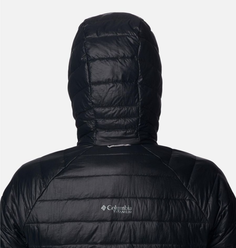 Black Women's Columbia Platinum Peak Hooded Puffer Jacket | NPDEF-1596