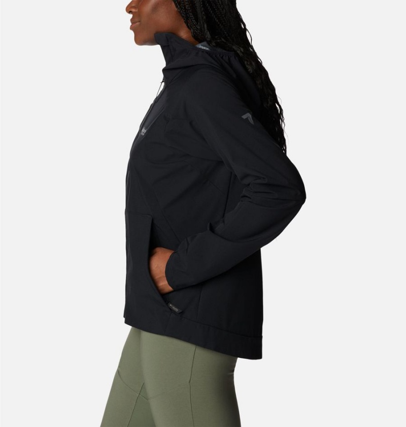 Black Women's Columbia Platinum Peak Softshell Jackets | GYWPM-8320