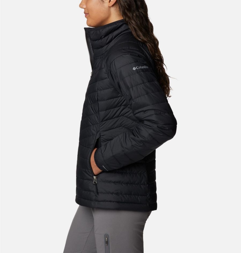 Black Women's Columbia Powder Lite II Full Zip Puffer Jacket | DFEWU-5372