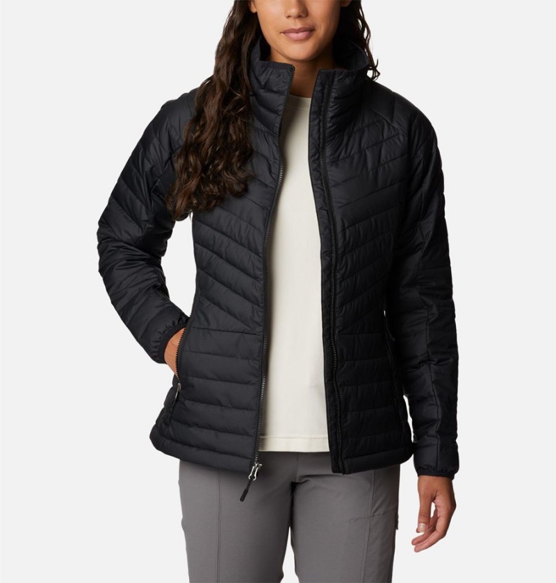 Black Women's Columbia Powder Lite II Full Zip Puffer Jacket | DFEWU-5372