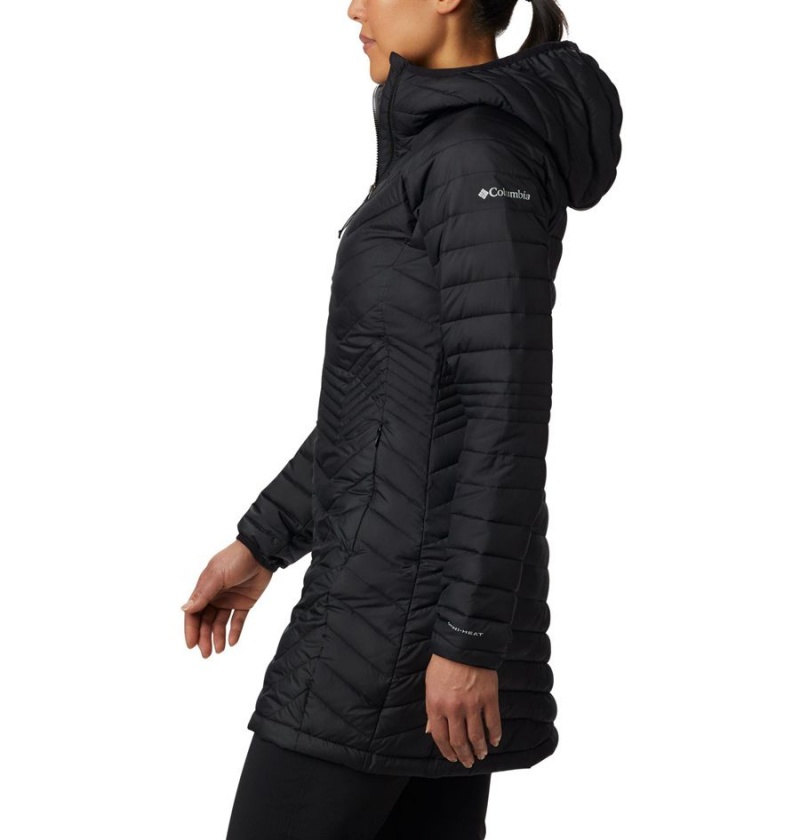 Black Women's Columbia Powder Lite Mid Puffer Jacket | OMWUS-6135