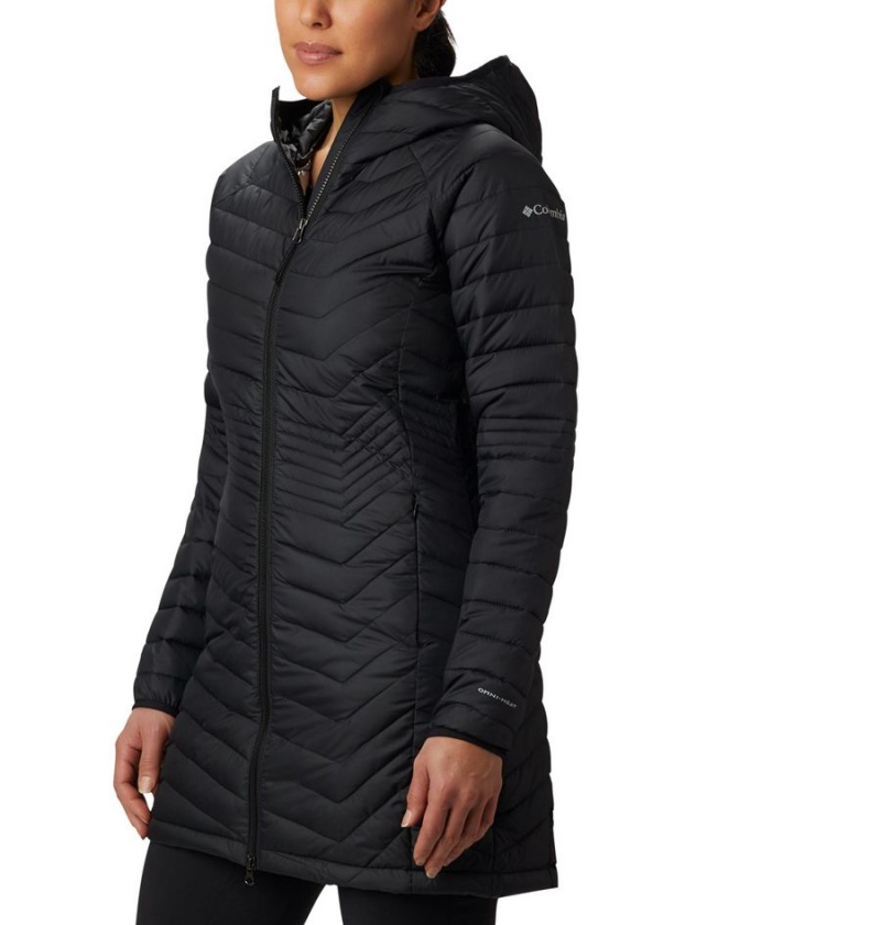 Black Women\'s Columbia Powder Lite Mid Puffer Jacket | OMWUS-6135