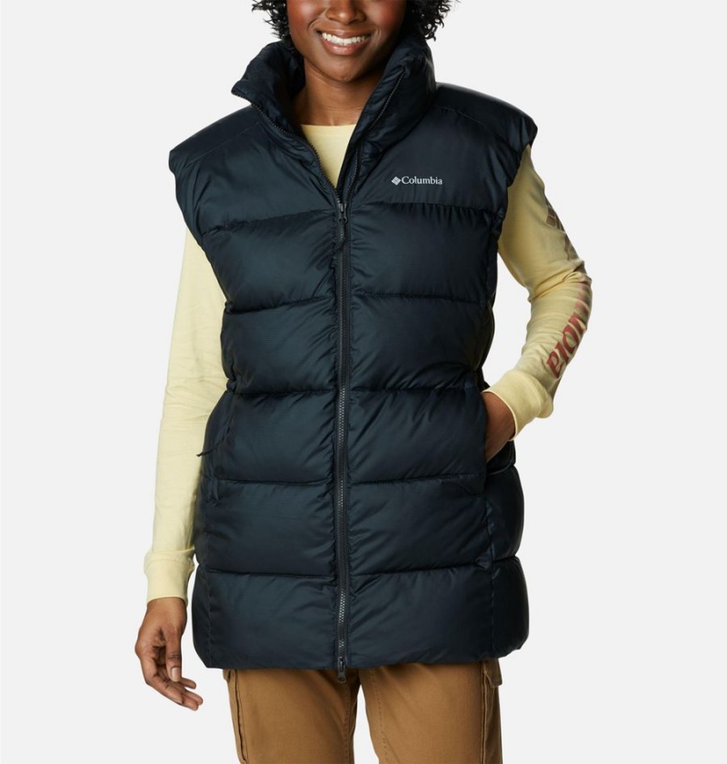 Black Women\'s Columbia Puffect Mid Vest | ZTBDX-5467