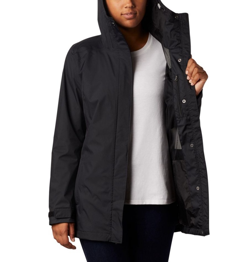 Black Women's Columbia Splash A Little II Rain Jacket | UOVLX-2704