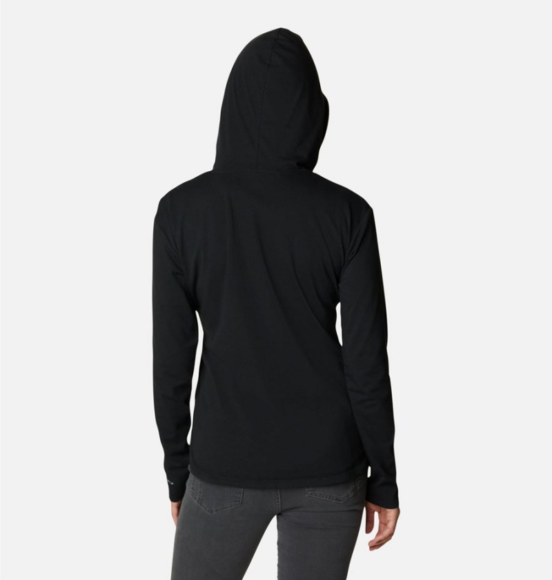 Black Women's Columbia Sun Trek Pullover Hoodie | QMXBV-0254