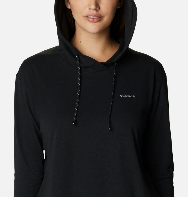 Black Women's Columbia Sun Trek Pullover Hoodie | QMXBV-0254