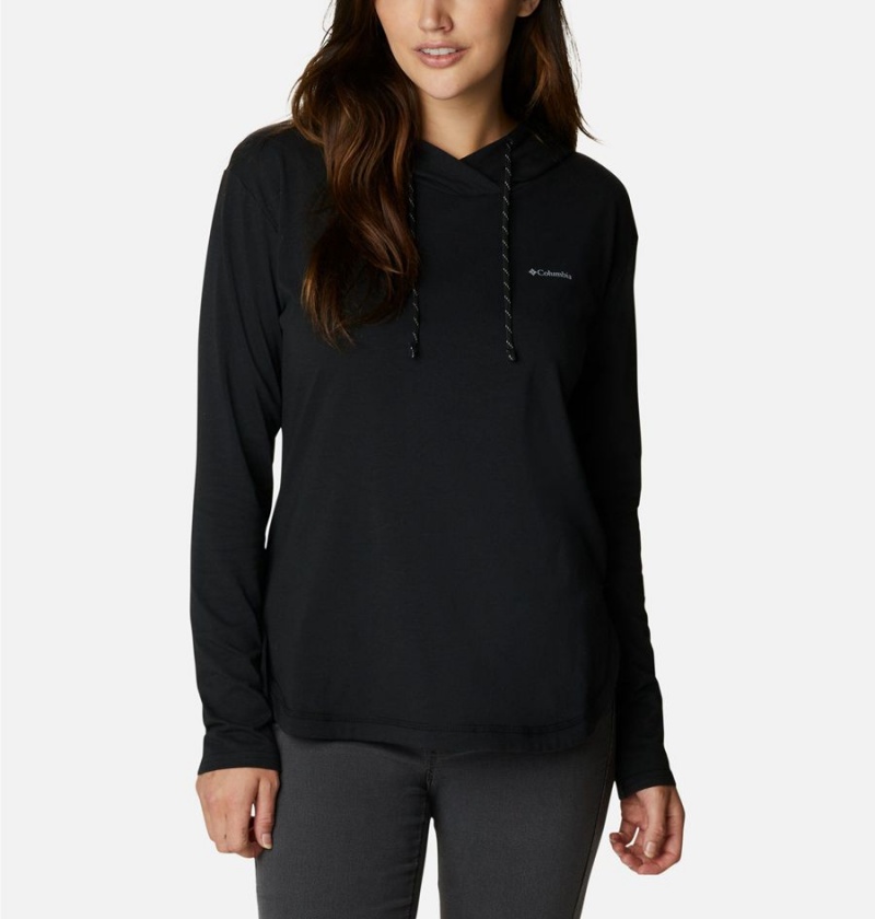 Black Women\'s Columbia Sun Trek Pullover Hoodie | QMXBV-0254